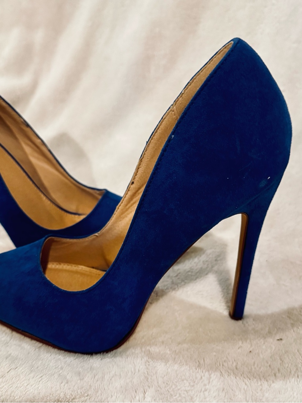 Liliana Royal Blue Suede Stiletto Pumps - Picture 3 of 4